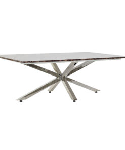 Hoofdtafel DKD Home Decor Zilverkleurig Marmer Staal Plastic 130 x 80 x 45 cm