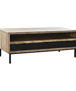 Hoofdtafel DKD Home Decor Zwart Lichtbruin Metaal Mangohout 120 x 60 x 45 cm