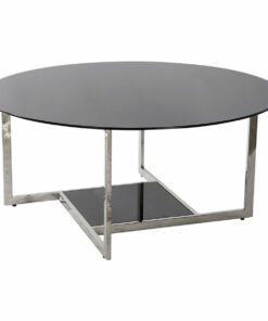Hoofdtafel DKD Home Decor Zwart Zilverkleurig Kristal Staal Plastic 100 x 100 x 45 cm