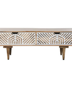 Hoofdtafel Home ESPRIT Wit Mangohout 115 x 60 x 40 cm