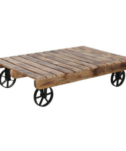 Hoofdtafel Home ESPRIT Zwart Natuurlijk Metaal Mangohout 130 x 80 x 32 cm
