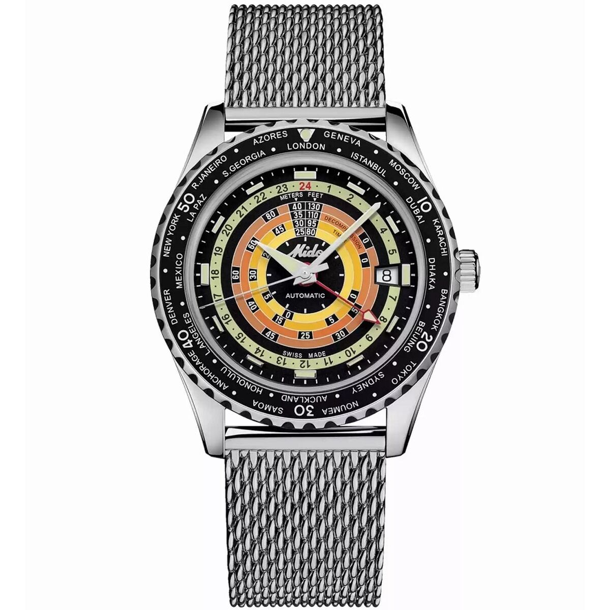 Horloge Dames Mido OCEAN STAR DECOMPRESSION WORLDTIMER Zilverkleurig