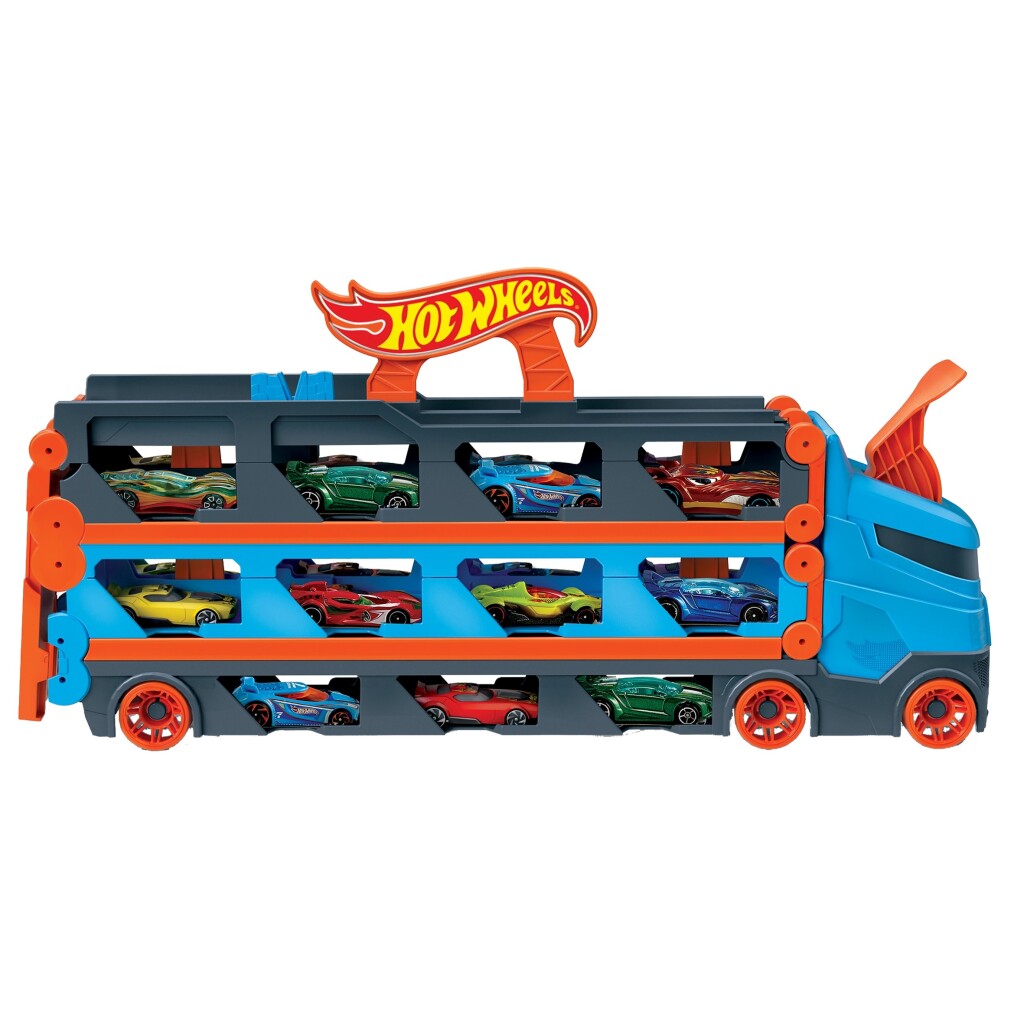 Hot Wheels Speedway Hauler + 3 Auto's - Afbeelding 2