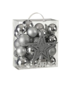 House of Seasons Kerstboom Decoratie Kunststof Zilver 40 Stuks - Afbeelding 3