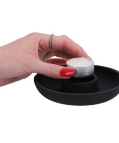 Kaarsenhouder Aluminium Black 13.5x13.5x2.5cm - Afbeelding 3