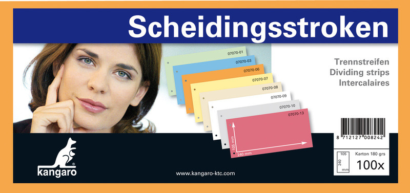 Kangaro 07070-06 Scheidingsstrook 2-gaats 105x240mm 180g RC Oranje - Afbeelding 2