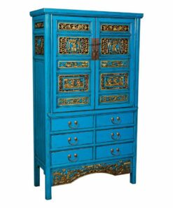 Kast Alexandra House Living Blauw Hout Elmhout 43 x 170 x 100 cm