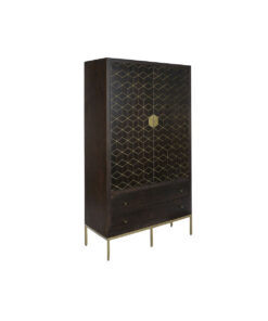 Kast DKD Home Decor 100 x 40 x 175 cm Zwart Metaal Acacia