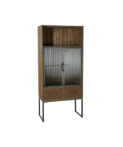 Kast DKD Home Decor Zwart Hout Metaal Kristal (70 x 34.5 x 160 cm)