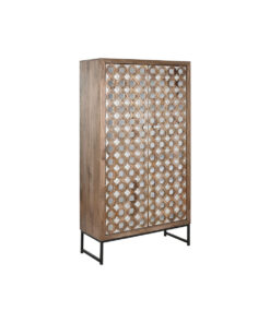 Kast Home ESPRIT Bruin Zwart Zilverkleurig 90 x 38 x 170 cm