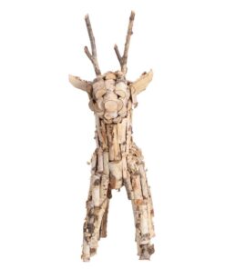 Kerstdecoratie Berkenhouten Rendier 60 cm - Afbeelding 2