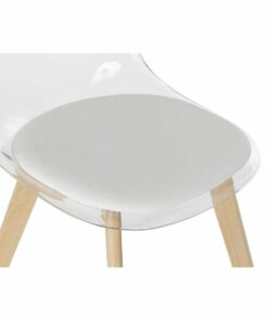 Keukenstoel DKD Home Decor Wit Hout Polycarbonaat (Refurbished A)