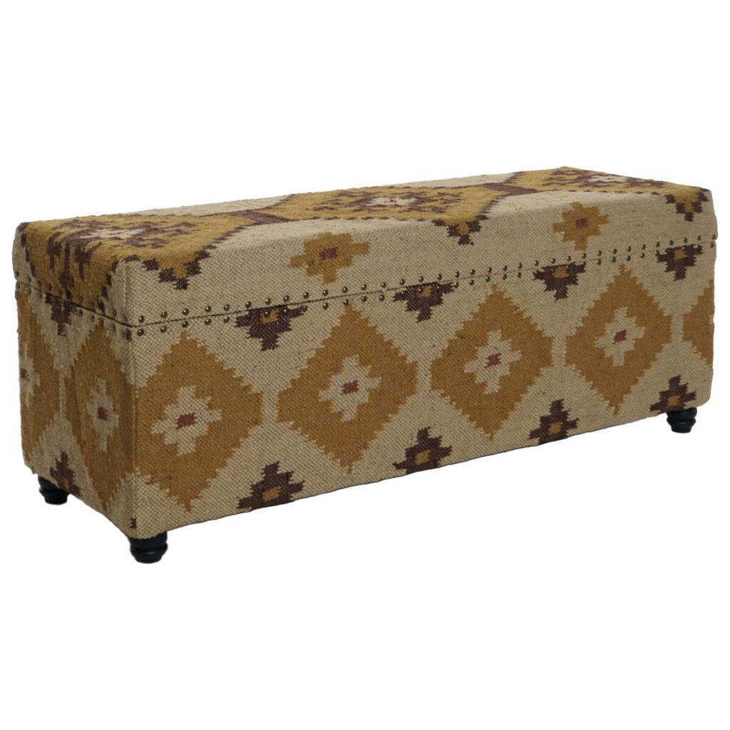 Kist Home ESPRIT Beige Mosterd Katoen 120 x 40 x 45 cm