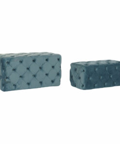 Kruk DKD Home Decor   Blauw Polyester Fluweel Hout MDF (88 x 53 x 48 cm)