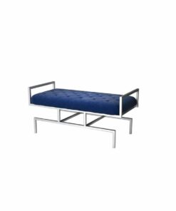 Kruk DKD Home Decor   Blauw Polyester Staal (97 x 44 x 46 cm)