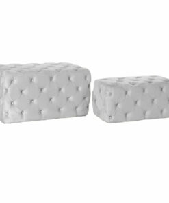 Kruk DKD Home Decor   Grijs Polyester Fluweel Hout MDF (88 x 53 x 48 cm)