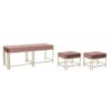 Kruk DKD Home Decor   Roze Metaal Fluweel (120 x 40 x 46 cm)