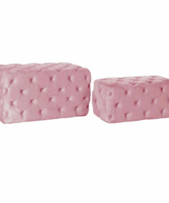 Kruk DKD Home Decor   Roze Polyester Fluweel Hout MDF (88 x 53 x 47,76 cm)