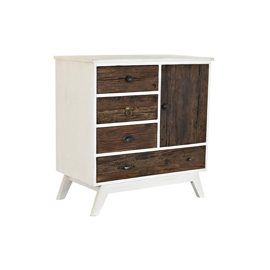 Ladenkast DKD Home Decor Metaal Wit Koloniaal Donkerbruin Mangohout (72 x 50 x 75 cm)