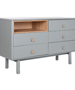 Ladenkast Home ESPRIT Blauw Grijs Natuurlijk Polypropyleen Hout MDF 120 x 40 x 75 cm
