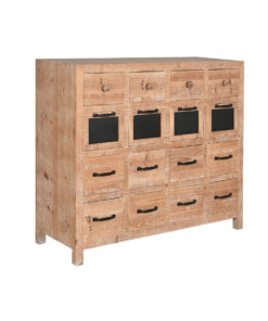 Ladenkast Home ESPRIT Zwart Natuurlijk Metaal Spar Cottage 110 x 40 x 92,5 cm