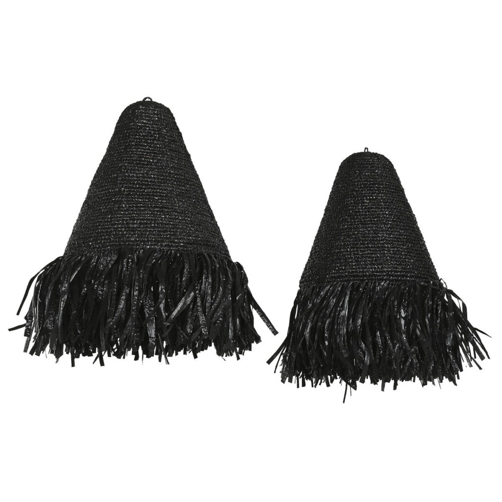 Lampenkap Home ESPRIT Zwart Raffia 60 x 60 x 80 cm