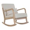 Leunstoel DKD Home Decor Beige Natuurlijk Rubberwood Sixties 66 x 85 x 81 cm