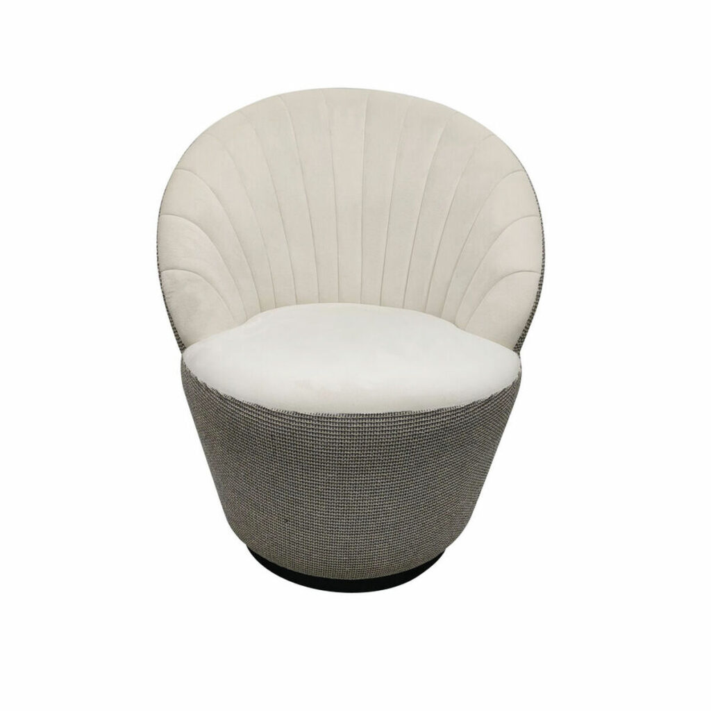 Leunstoel DKD Home Decor Wit Zwart Gouden 69 x 66 x 85 cm