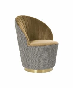 Leunstoel DKD Home Decor Zwart Bruin Polyester Mosterd (69 x 66 x 85 cm)