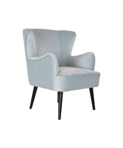 Leunstoel DKD Home Decor Zwart Metaal Hemelsblauw (76 x 76 x 82 cm)