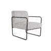 Leunstoel DKD Home Decor Zwart Polyester Wit Ijzer (64 x 74 x 79 cm)