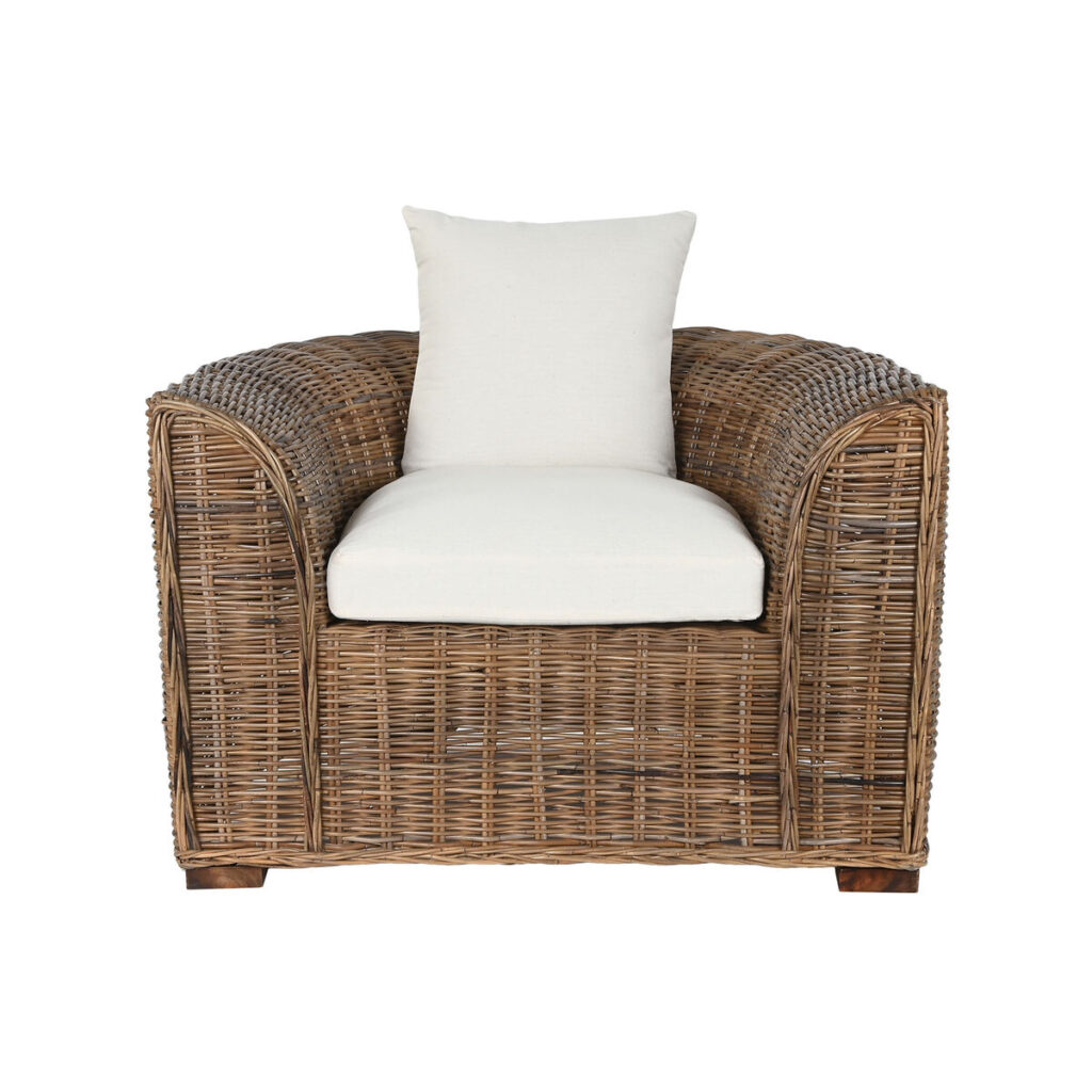 Leunstoel Home ESPRIT Natuurlijk Donkerbruin 100 x 85 x 68 cm