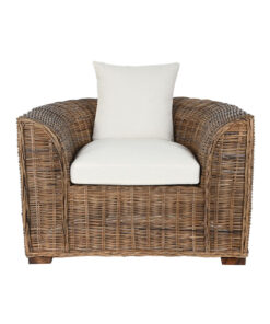 Leunstoel Home ESPRIT Natuurlijk Donkerbruin 100 x 85 x 68 cm