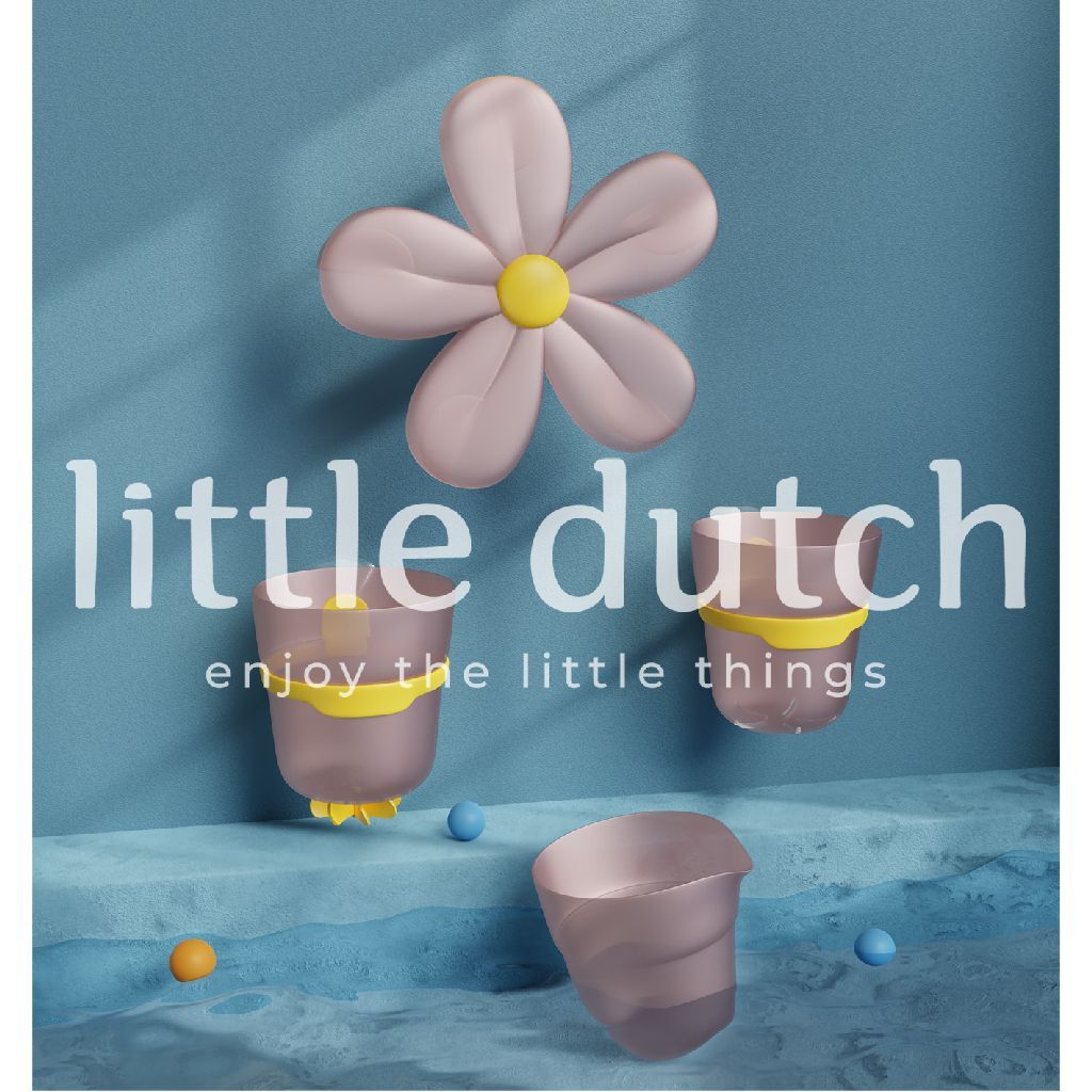 Little Dutch Badwand Bekers Bloem Roze - Afbeelding 2