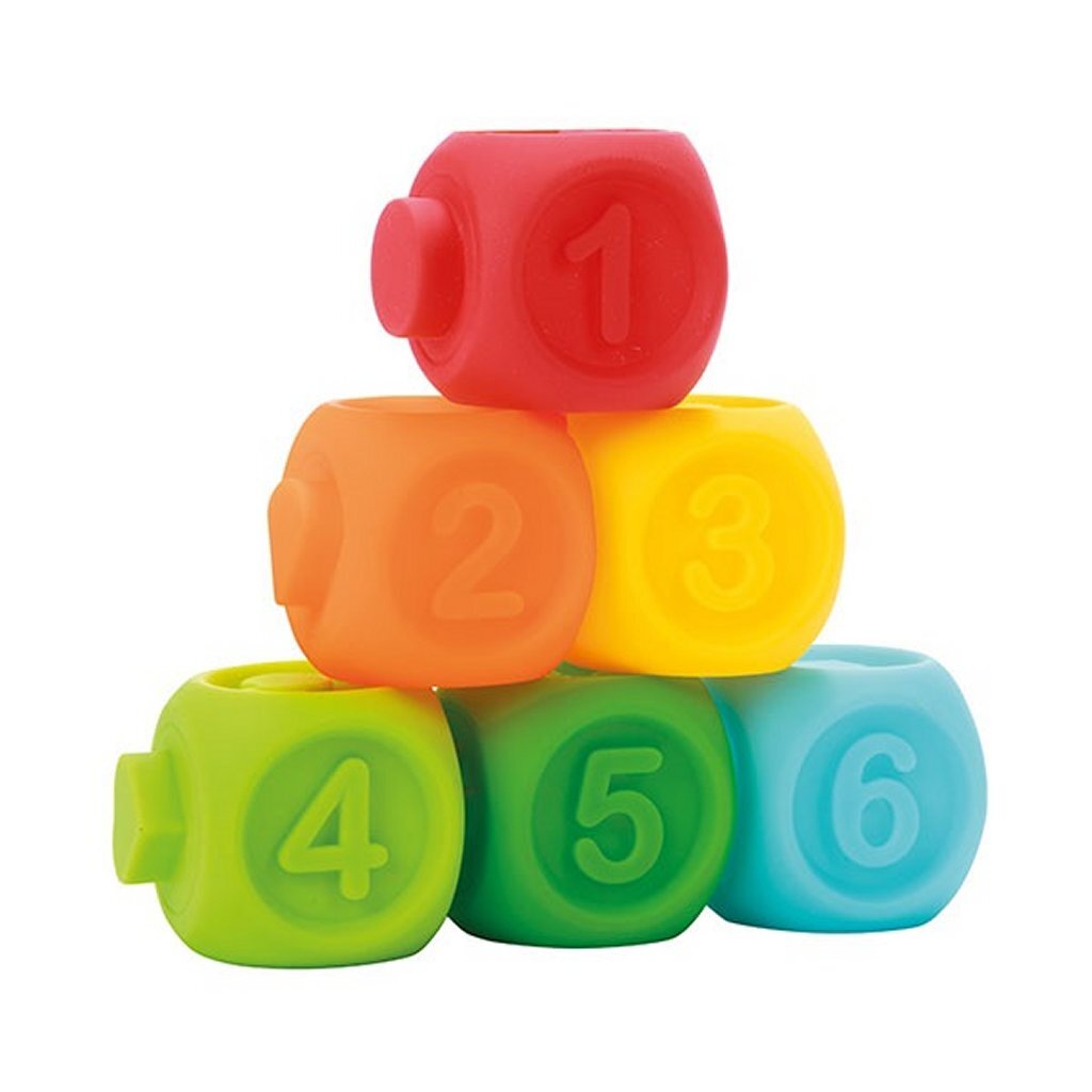 Little Stars Baby Stapelblokken 6 Stuks + 2 Dieren - Afbeelding 2