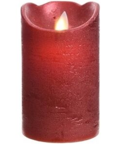 Alternative view of Lumineo Kerst Ledkaars met Dansvlam Rood 12 cm