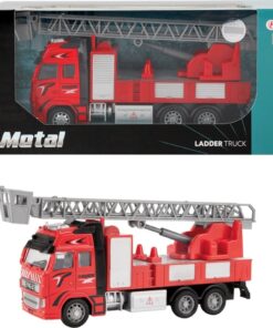 Metal Brandweerwagen 1:38 Rood 12CM - Afbeelding 3
