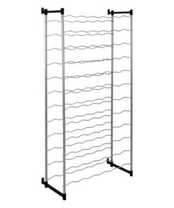 Metaltex Bardolino Flessenrek voor 72 Flessen 59x26x124 cm Zilver/Zwart