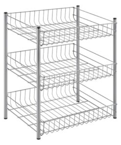 Metaltex Blikkenrek voor 60 Blikken 40x31x45 cm Zilver
