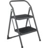 Metaltex Kappa 2 Huishoudtrap met 2 Treden 47x48x76 cm Zwart