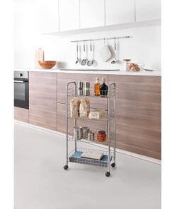 Metaltex Keuken/Badkamer Opbergtrolley Ascona 41x23x84 cm Wieltjes - Afbeelding 2