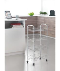Metaltex Keuken/Badkamer Opbergtrolley Ascona 41x23x84 cm Wieltjes - Afbeelding 3