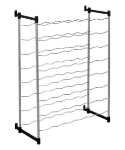Metaltex Merlot Flessenrek voor 48 Flessen 59x26x85 cm Zilver/Zwart