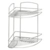 Metaltex Onda Badkamer-Hoekrek 2 Etages 22x22x35 cm Zilver