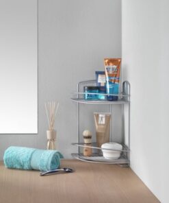 Metaltex Onda Badkamer-Hoekrek 2 Etages 22x22x35 cm Zilver - Afbeelding 3