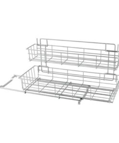 Metaltex Uitschuifbaar Opbergrek 20x58x28 cm Zilver