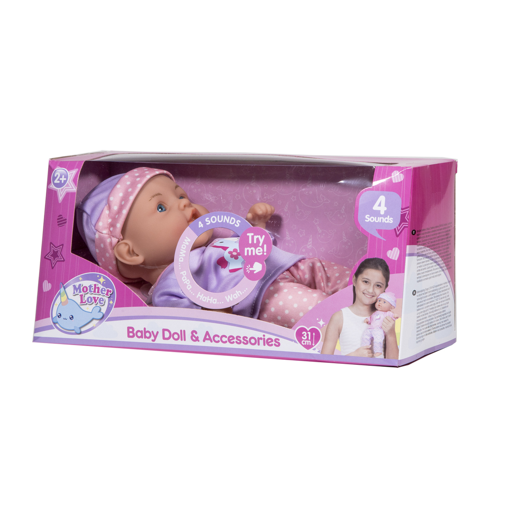 Mother Love Babypop met Geluid 31 cm - Afbeelding 2