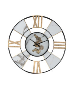 Muurklok Home ESPRIT Wit Zwart Gouden Metaal 142 X 9 X 142 cm