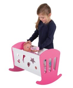 Alternative view of My Beautiful Dollsroom Houten Poppenbed 49x37x35 cm Roze/Wit