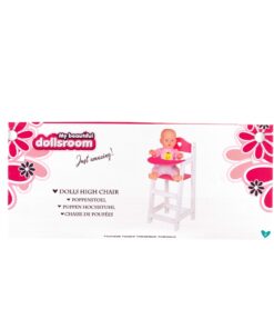 My Beautiful Dollsroom Houten Poppenstoel Roze/Wit